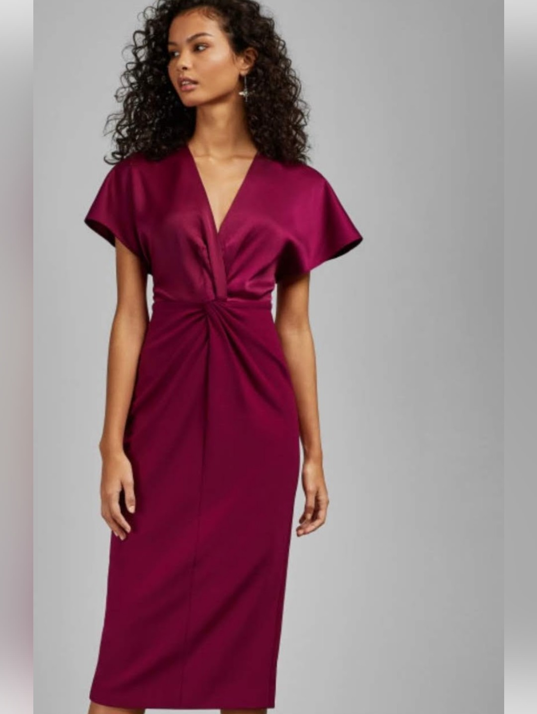 Ted Baker London Fuchsia Twist-Front Dress